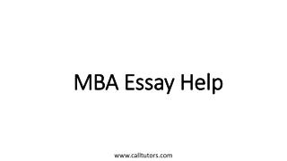 MBA Essay Help