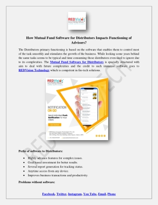 How Mutual Fund Software For Distributors Ful fils Demands of Each Client?