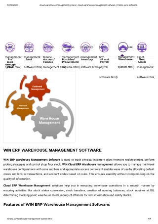 cloud warehouse management system | cloud warehouse management software | Online wms software