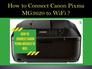 How to Connect Canon Pixma MG3620 to WiFi