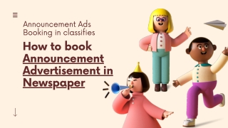Book Announcement Advertisement in Newspaper Personal Announcement Classified Ad booking steps