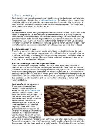 Koffie als marketing tool