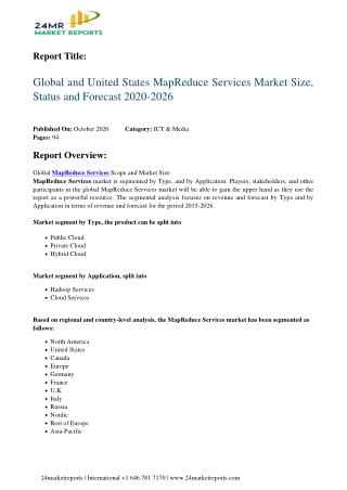 MapReduce Services Market Size, Status and Forecast 2020-2026