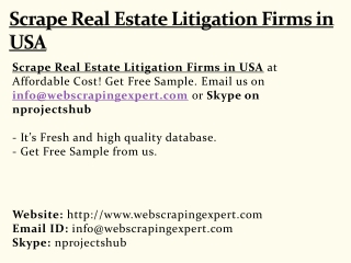 Scrape Real Estate Litigation Firms in USA