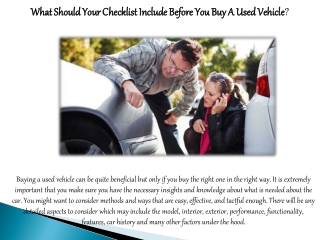 What Should Your Checklist Include Before You Buy A Used Vehicle?