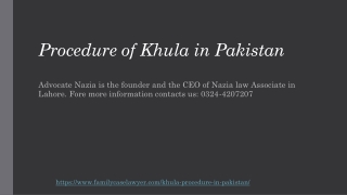 By Expert Describe the how to get Khula in Pakistan