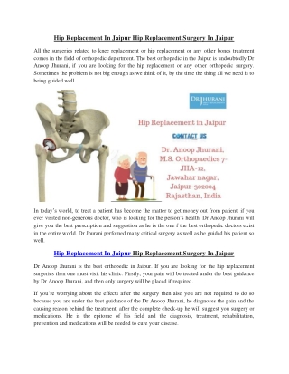 Hip Replacement In Jaipur Hip Replacement Surgery In Jaipur