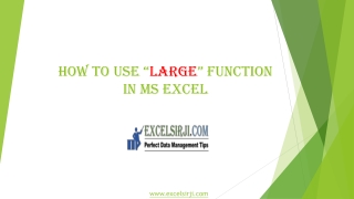 How to use “LARGE” function in MS Excel | ExcelSirJi