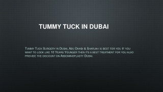 Tummy Tuck in Dubai