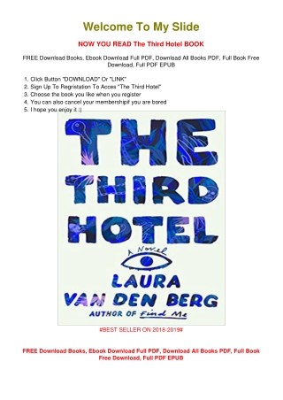 The Third Hotel by Laura van den Berg