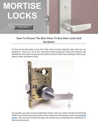 How To Choose The Best Place To Buy Door Locks And Hardware