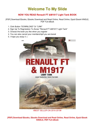 [PDF DOWNLOAD] Renault FT & M1917 Light Tank Jacek Szafranski