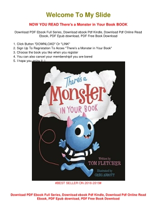 [PDF DOWNLOAD] There's a Monster in Your Book Tom  Fletcher