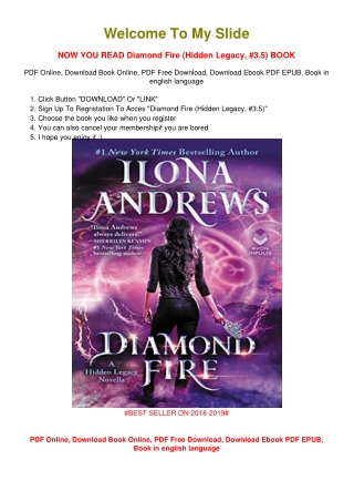 [PDF DOWNLOAD] Diamond Fire (Hidden Legacy, #3.5) Ilona Andrews