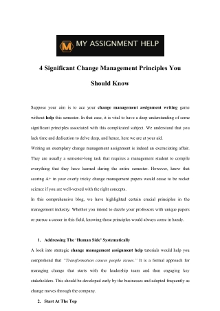 4 Significant Change Management Principles You Should Know