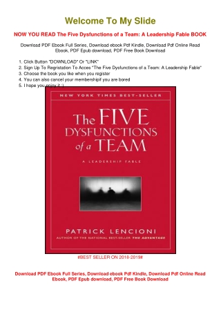 [PDF DOWNLOAD] The Five Dysfunctions of a Team: A Leadership Fable Patrick