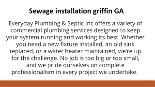 Sewage extraction griffin GA