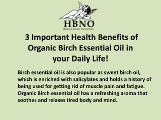 3 Important Health Benefits of Organic Birch Essential Oil in your Daily Life!