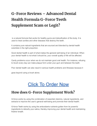 Advanced Dental Health Formula G-Force