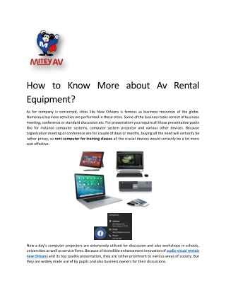 Computer Equipment Rentals New Orleans | Miteyav.com