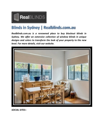 Blinds in Sydney | Realblinds.com.au