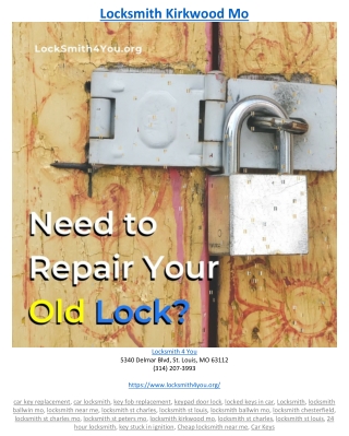 Locksmith Kirkwood Mo