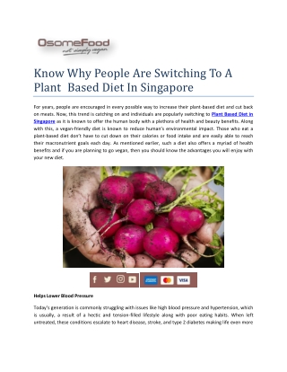 Whole Food Plant Based Diet Singapore | Osomefood.com