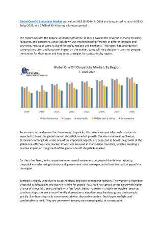 Global One Off Chopsticks Market