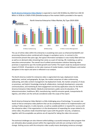 North America Enterprise Video Market