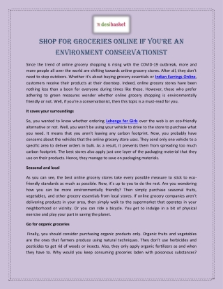 Shop for Groceries Online if You’re an Environment Conservationist