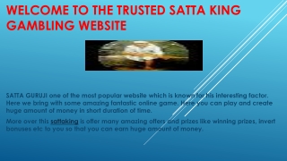 Trusted sattaking gambling website