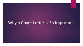 Why a Cover Letter is So Important