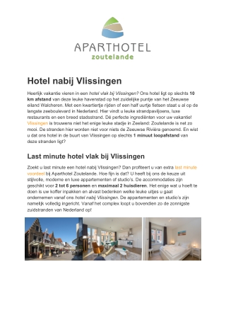 Aparthotel Zoutelande - Hotel Vlissingen