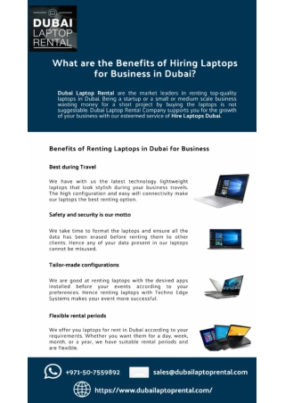 What are the Benefits of Hiring Laptops for Business in Dubai?