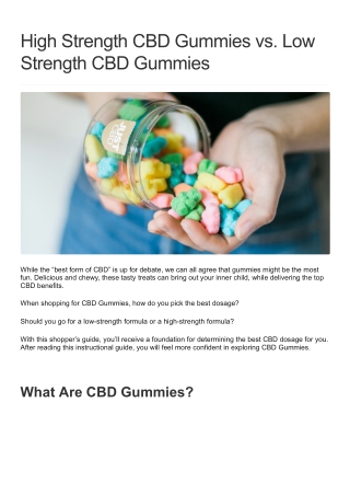 High Strength CBD Gummies vs Low Strength CBD Gummies