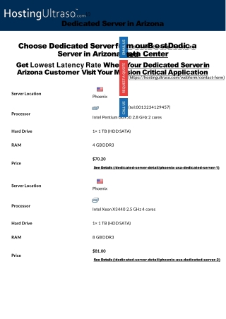 Arizona Dedicated Server