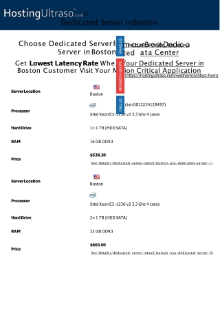 Boston Dedicated Server