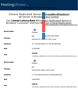 Brisbane Dedicated Server