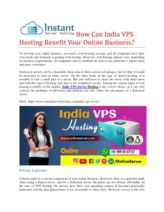 India VPS Server Hosting - Instant Server Hosting