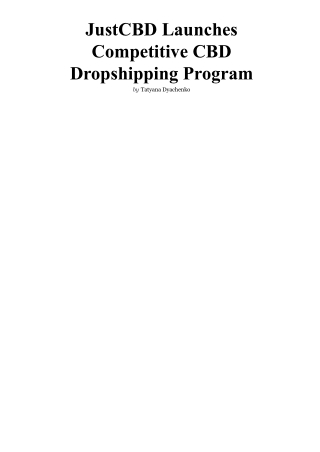 JustCBD Launches Competitive CBD Dropshipping Program