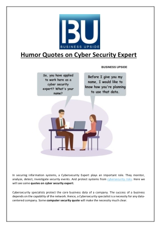 Humor Quotes on Cyber Security Expert