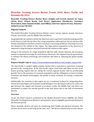 Wearable Tracking Devices Market Trends 2020, Share, Profile and Dynamics By 2023