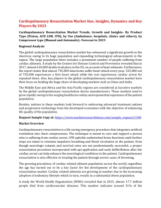 Cardiopulmonary Resuscitation Market Size, Insights, Dynamics and Key Players By 2023
