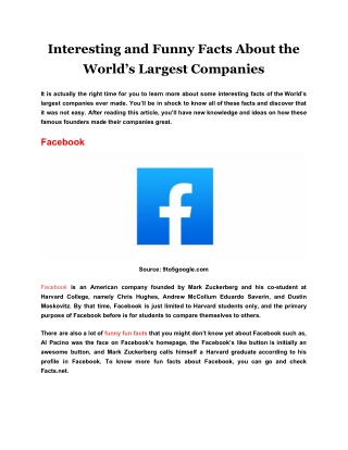 Interesting and Funny Facts About the World’s Largest Companies