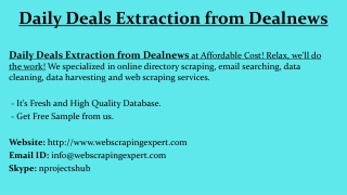 Daily Deals Extraction from Dealnews