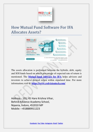 How Mutual Fund Software For IFA Allocates Assets?