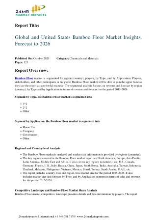 Bamboo Floor Market Insights, Forecast to 2026