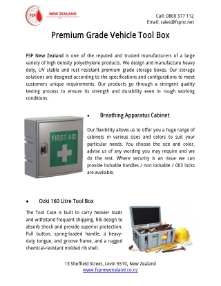 Premium Grade Vehicle Tool Box