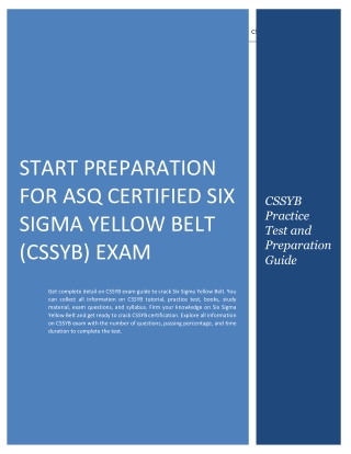 Start Preparation for ASQ Certified Six Sigma Yellow Belt (CSSYB) Exam