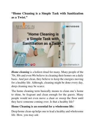 Be smart and hire a professional house cleaning service